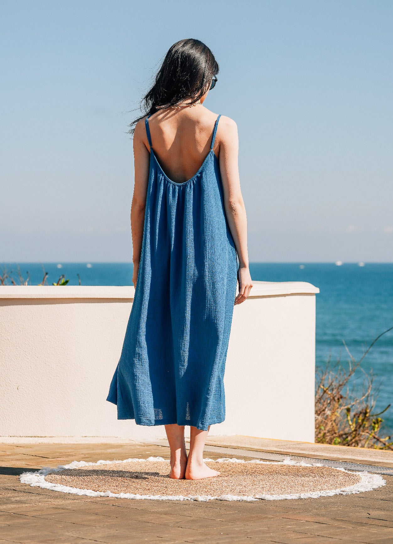 EVERYDAY DRESS 日光純棉輕紗洋裝.海潮藍
