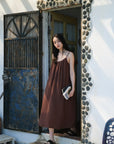 EVERYDAY DRESS 日光純棉輕紗洋裝.暮影棕