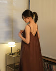 EVERYDAY DRESS 日光純棉輕紗洋裝.暮影棕