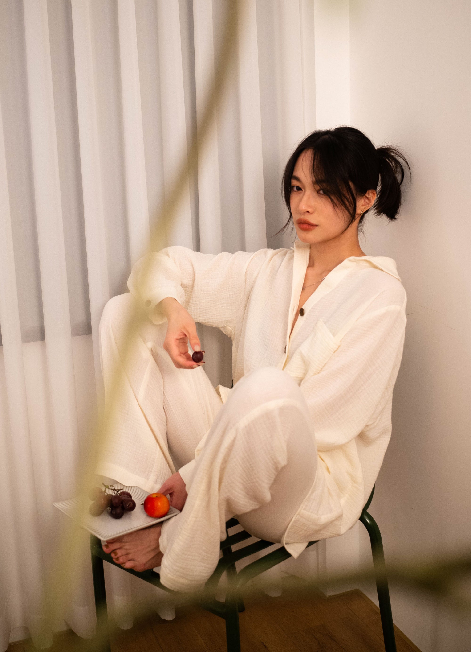 EVERYDAY SHIRT 日光純棉輕紗襯衫.柔霧白
