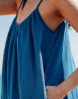 EVERYDAY DRESS 日光純棉輕紗洋裝.海潮藍 - FAVALAVA