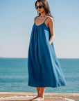 EVERYDAY DRESS 日光純棉輕紗洋裝.海潮藍 - FAVALAVA