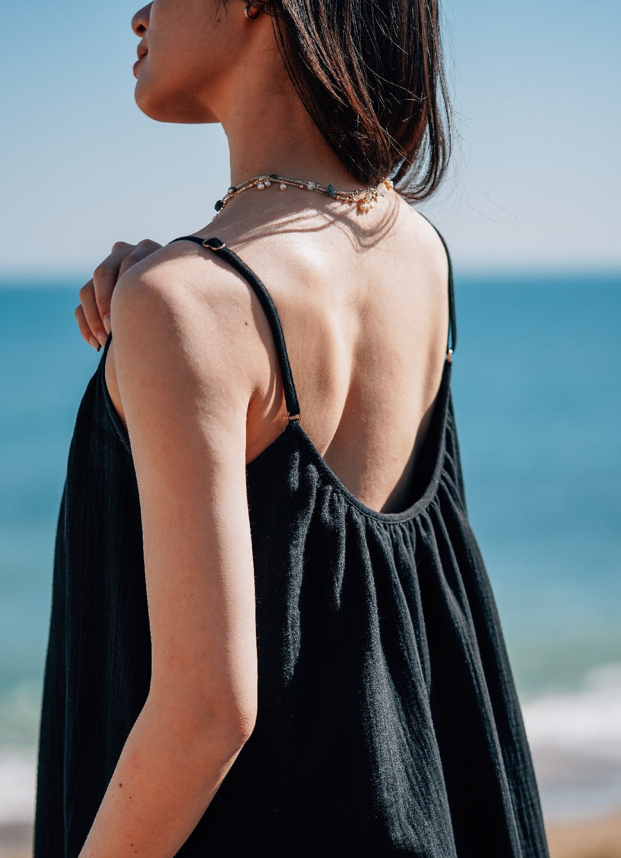 EVERYDAY DRESS 日光純棉輕紗洋裝.純黑 - 洋裝FAVALAVA