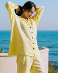 EVERYDAY PANTS日光純棉輕紗長褲.暖陽黃 - FAVALAVA