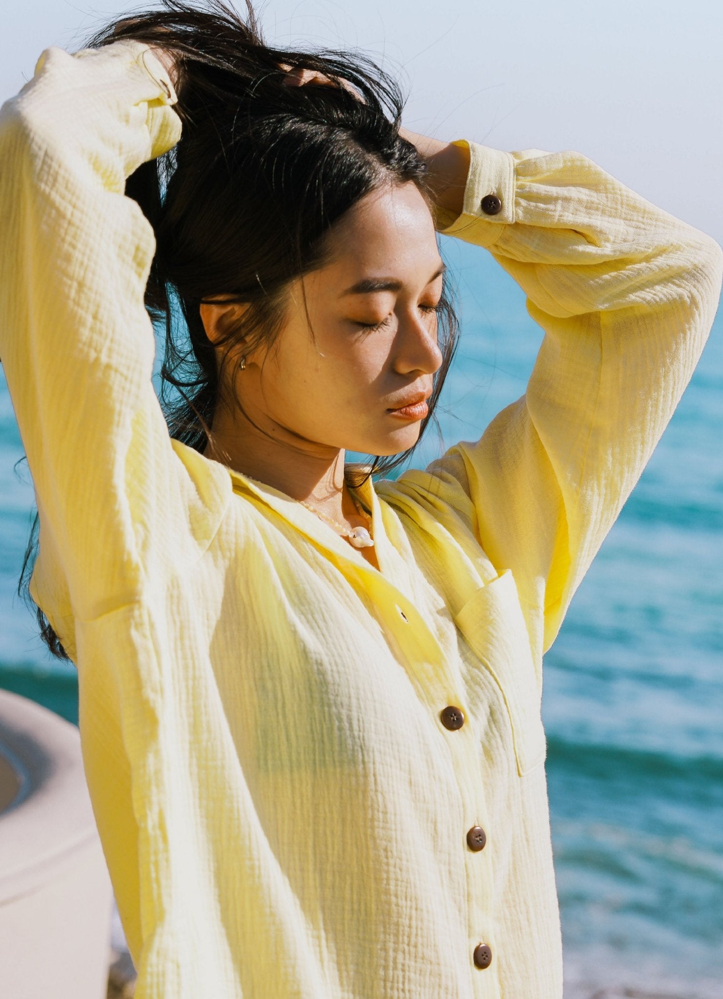 EVERYDAY SET 日光純棉長褲套裝・暖陽黃 - FAVALAVA