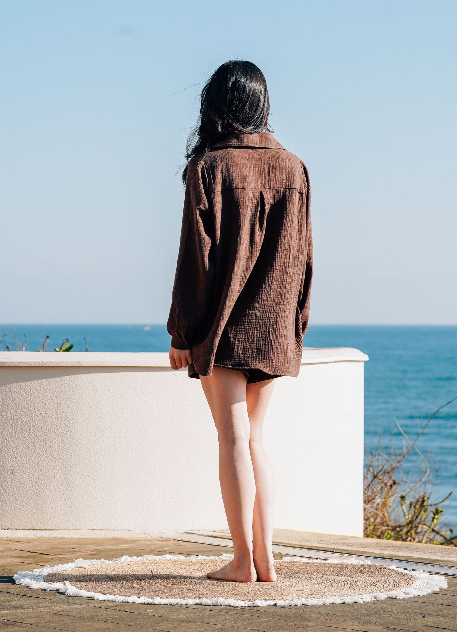 EVERYDAY SET 日光純棉短褲套裝・暮影棕 - FAVALAVA
