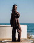 EVERYDAY SET 日光純棉長褲套裝・暮影棕 - FAVALAVA