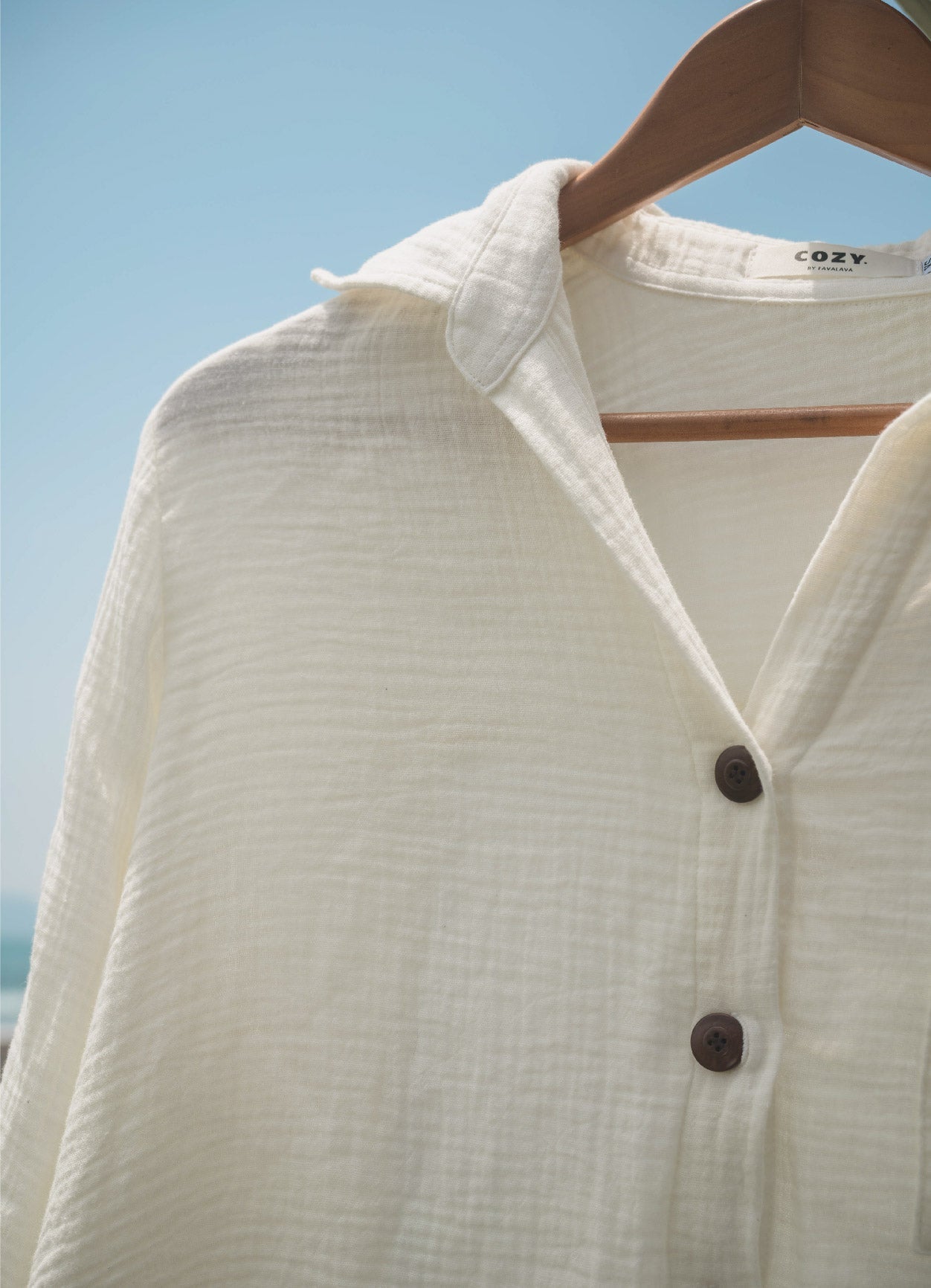 EVERYDAY SHIRT 日光純棉輕紗襯衫.奶霜白 - FAVALAVA