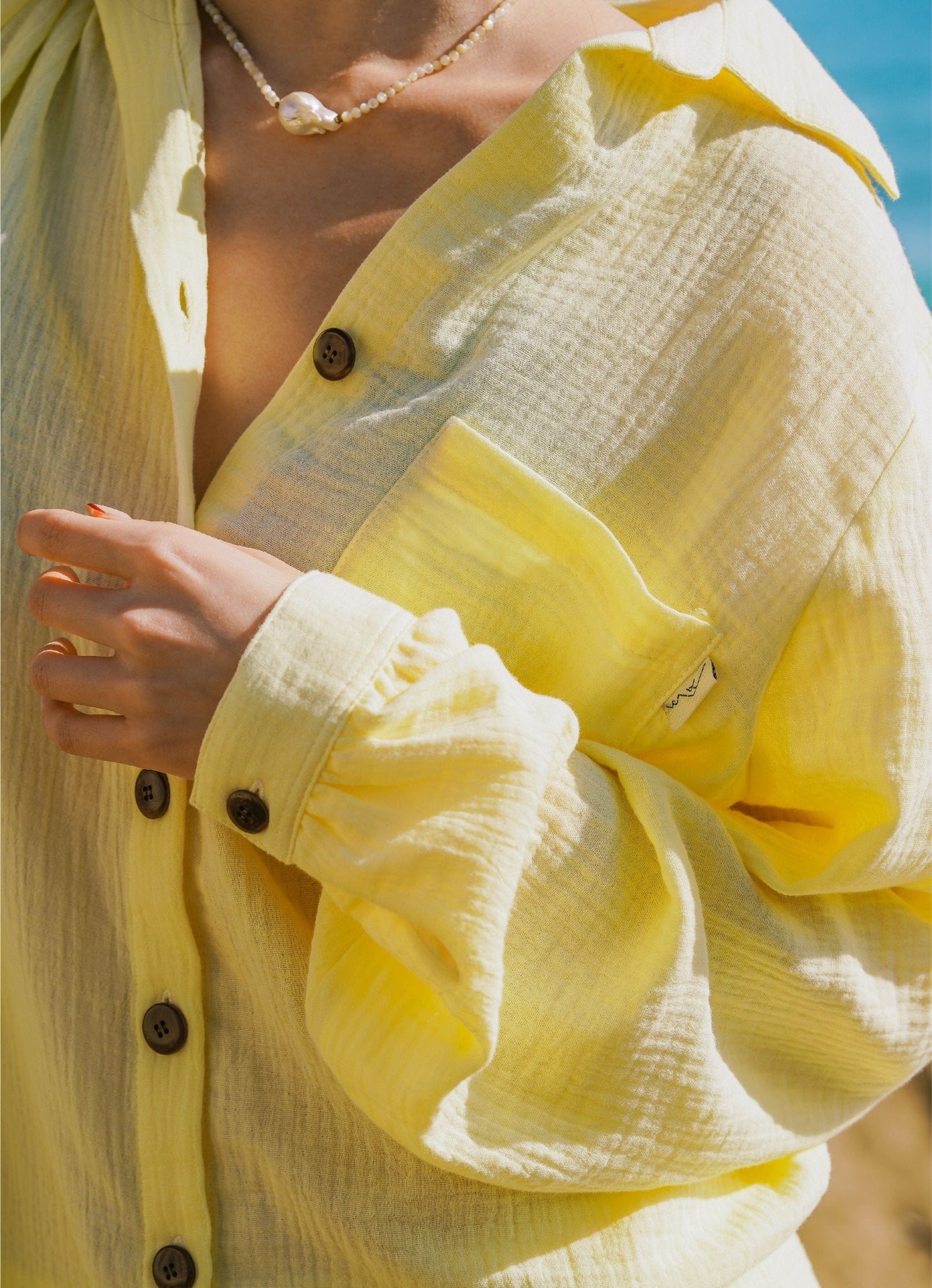 EVERYDAY SHIRT 日光純棉輕紗襯衫.暖陽黃 - FAVALAVA