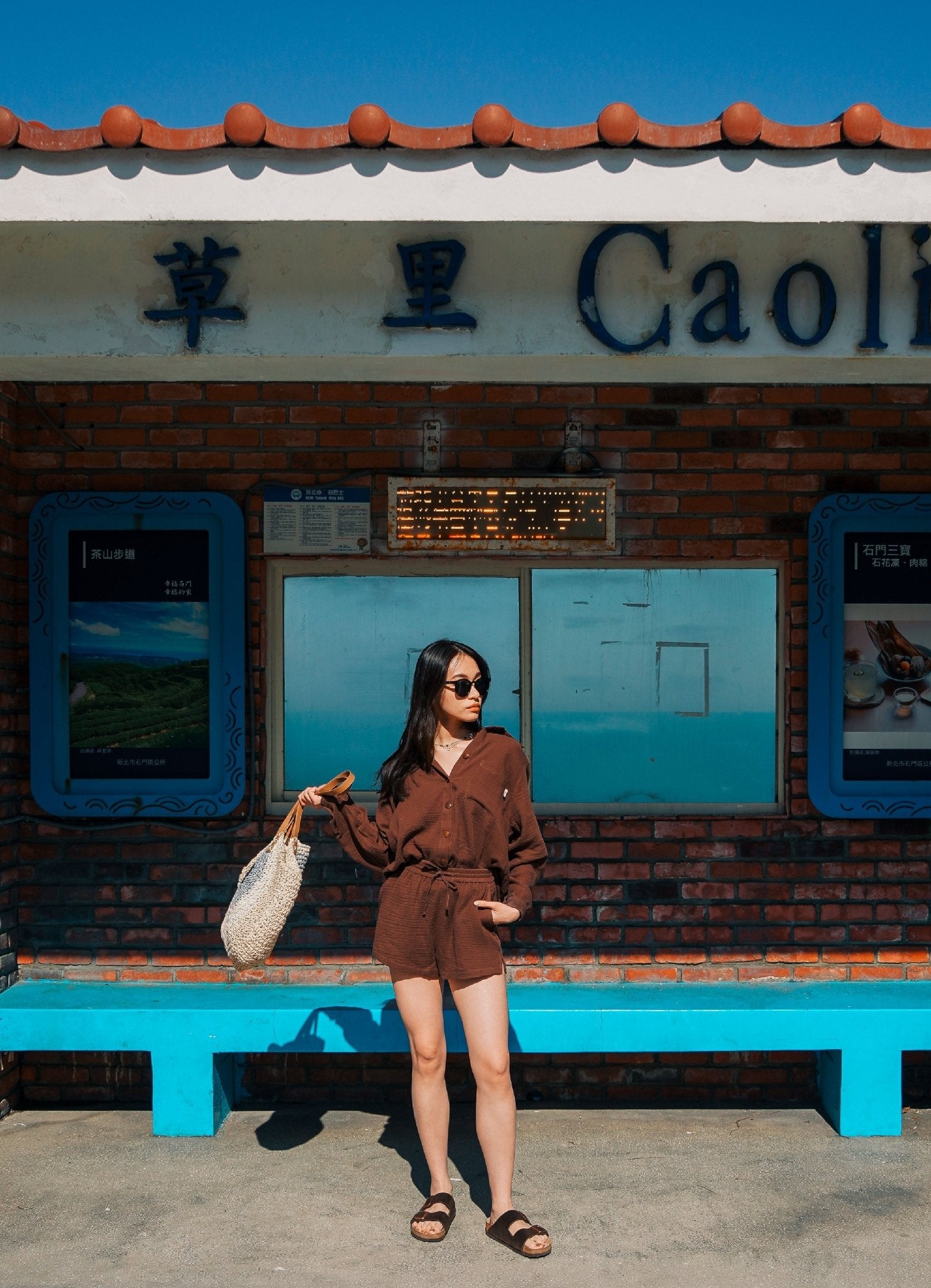 EVERYDAY SHORTS日光純棉輕紗短褲.暮影棕 - FAVALAVA