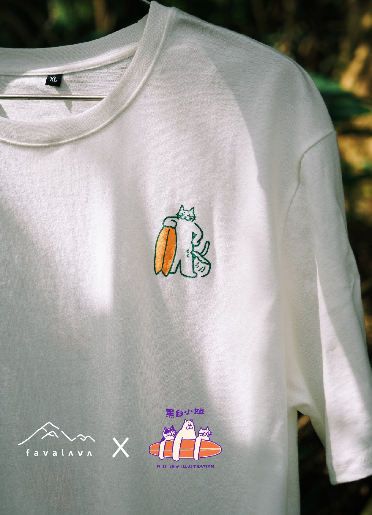 PUURFECT WAVES! FAVALAVA X MISS B&W 聯名中性T - FAVALAVA