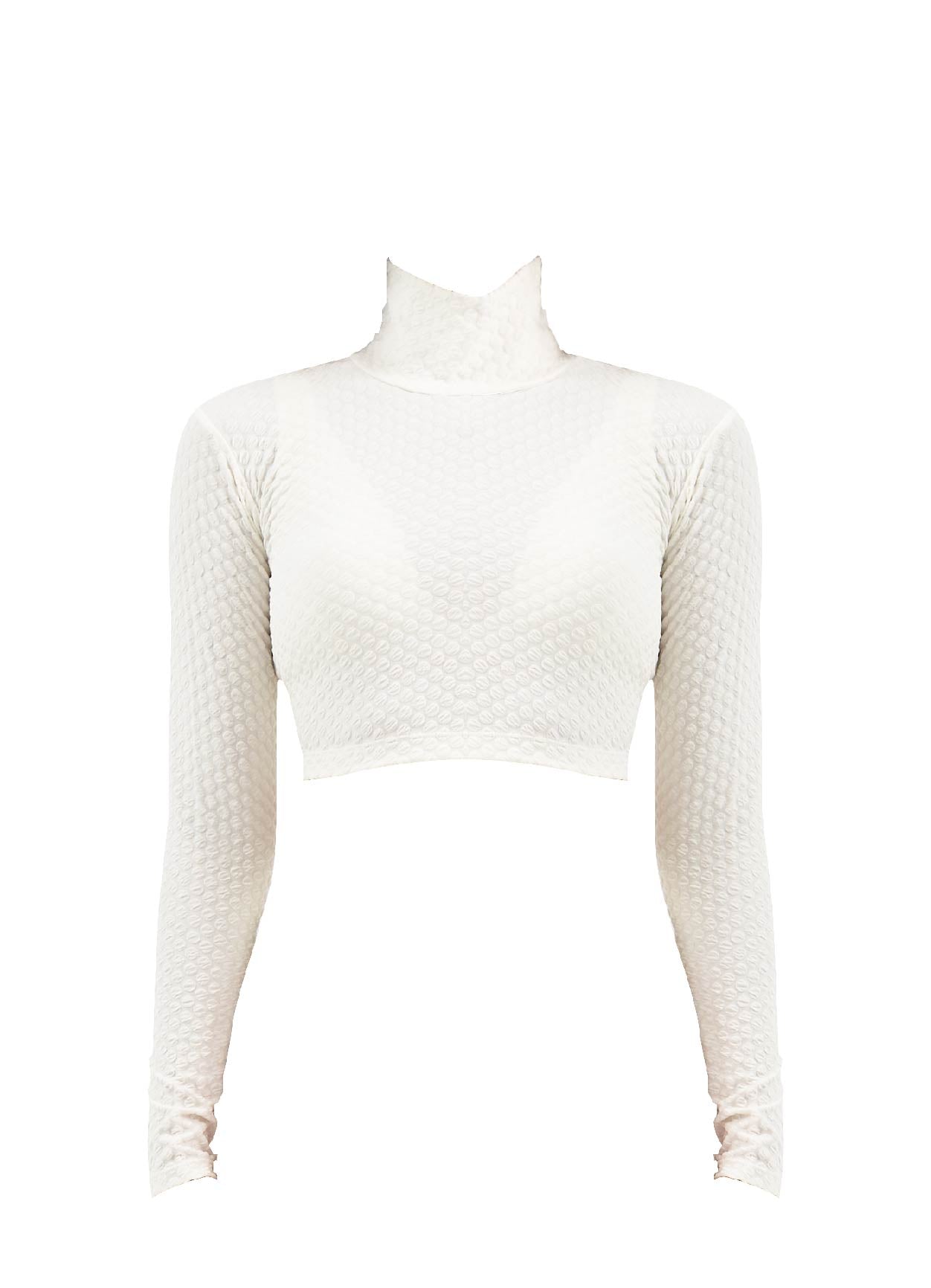 LOLA Rashguard 膠條下擺高領防磨衣.人魚提花™ - 防磨衣FAVALAVA