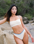 MINA Top 平口抓皺比基尼上衣