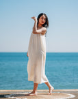 EVERYDAY DRESS 日光純棉輕紗洋裝．柔霧白 - 洋裝FAVALAVA