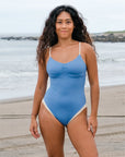 LEA One Piece 雙色拼接連身泳衣 - FAVALAVA