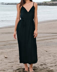 OLIVIA DRESS 垂墜綁帶亞麻洋裝 - 洋裝FAVALAVA